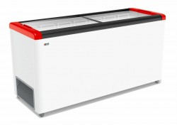 ЛАРЬ МОРОЗИЛЬНЫЙ GELLAR FG 600 С ПРЯМОЕ СТЕКЛО КРАСНЫЙ (ПРОПАН)